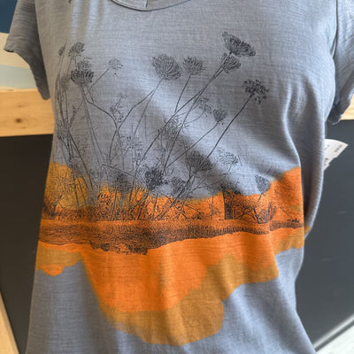 Icebreaker - Women's T-shirt - MSRP $95: Grey/Black/Orange-women-LG