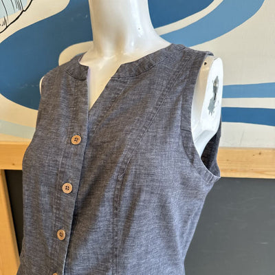Prana - Women's Button Dress - MSRP $148: Grey-women-MD