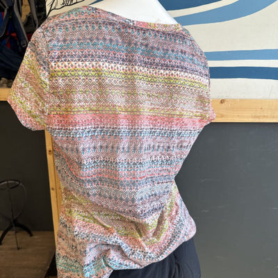 Prana - Women's T-Shirt - MSRP $48: Pink/Green/blue-women-LG