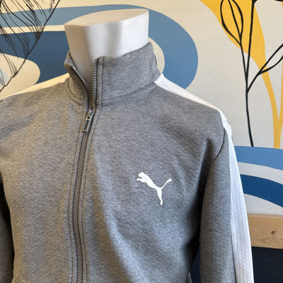 Puma - Men's Zip UP - MSRP $70: Grey/White-men-SM