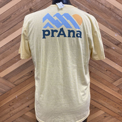 Prana- Men's T-shirt - MSRP $50: Yellow -men-LG