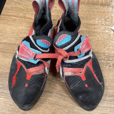 La Sportiva - Women's Solution Comp Climbing Shoes - MSRP $240: black red blue -unisex-