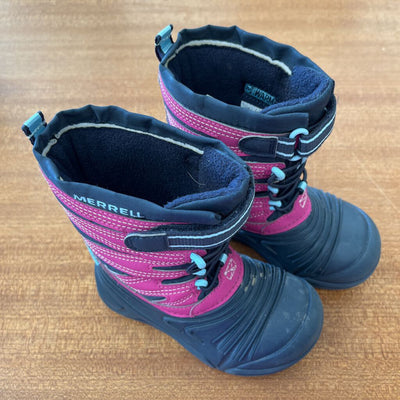 Merrell - Little Kids' Snow Quest Lite 3.0 Jr. Waterproof Boots - MSRP $75: Navy/Pink-children-8M