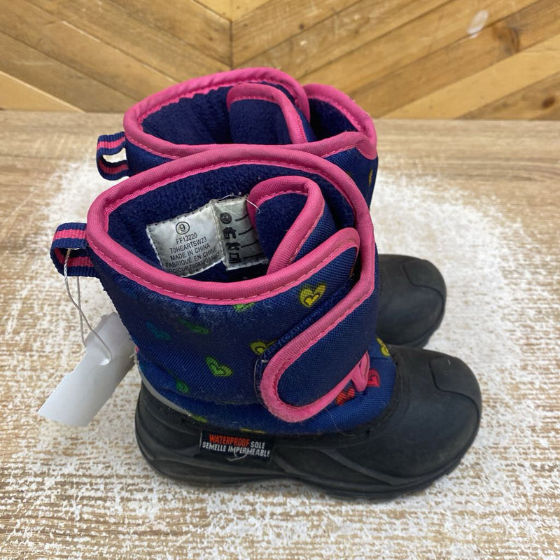 Toddler Insulated Winter Boot : Blue Pink -children-9T