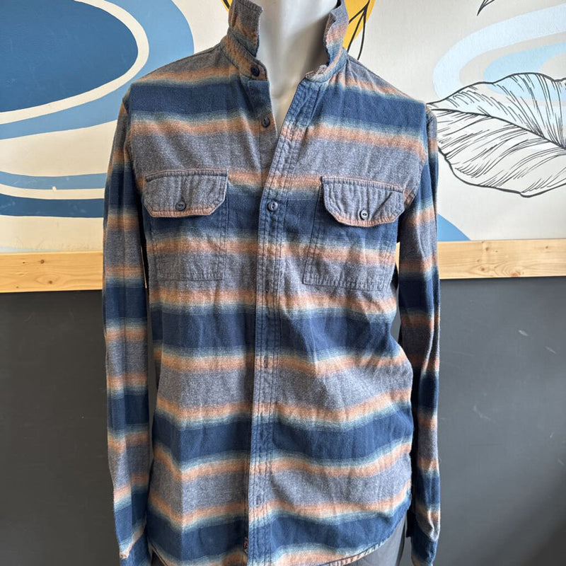 Rumors- Flannel Shirt Button Down Shirt : blue-men-LG