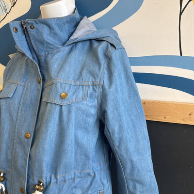 Mia Melon - Women's Rain Trench Jacket- MSRP compared $300: blue-unisex-XL