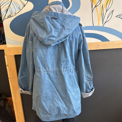 Mia Melon - Women's Rain Trench Jacket- MSRP compared $300: blue-unisex-XL