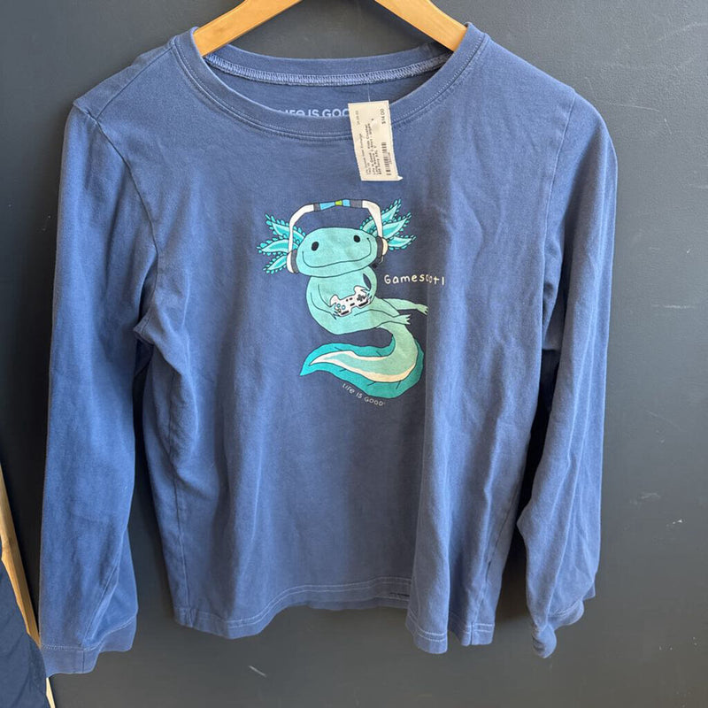 Life is Good - Kids Crusher Long Sleeve T-Shirt - MSRP $35: navy-children-XXL Y