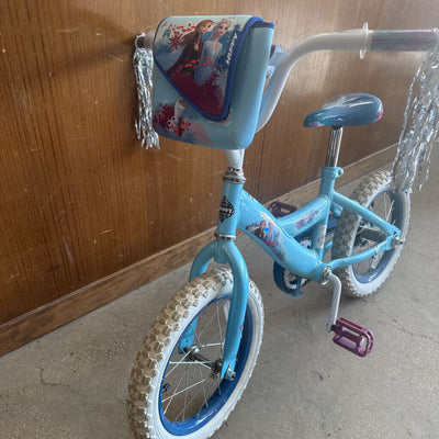Huffy - Kids' Frozen Bike with Handlebar Tassel (training wheels- 15 - MSRP $150: Light Blue/Purple-children-
