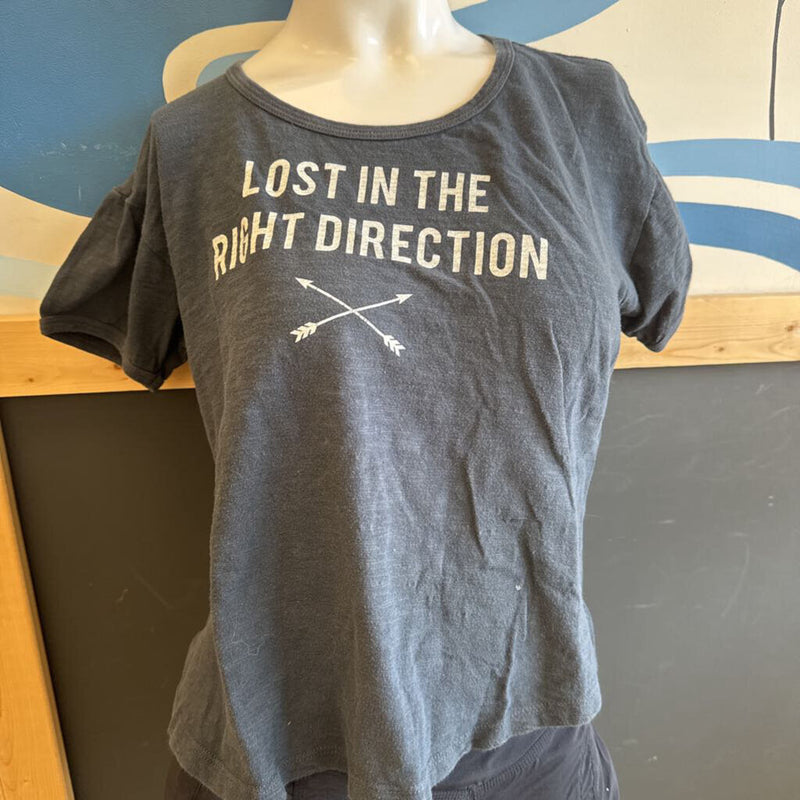 Lost in the Right Direction Graphic T-Shirt: Dark Gray-women-SM