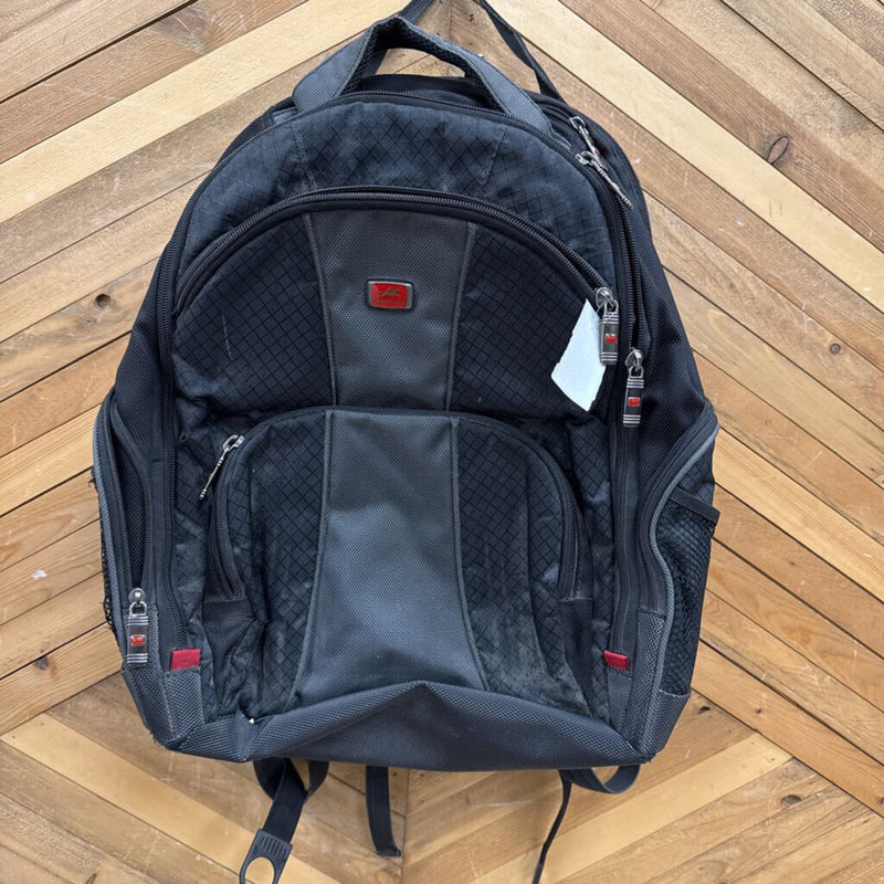 Mancini - Backpack: Black/Grey/Red-unisex-