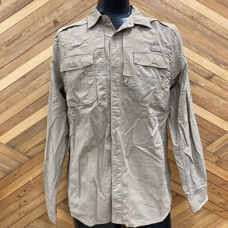 Button Down Hiking Shirt - MSRP $110: beige-men-MD