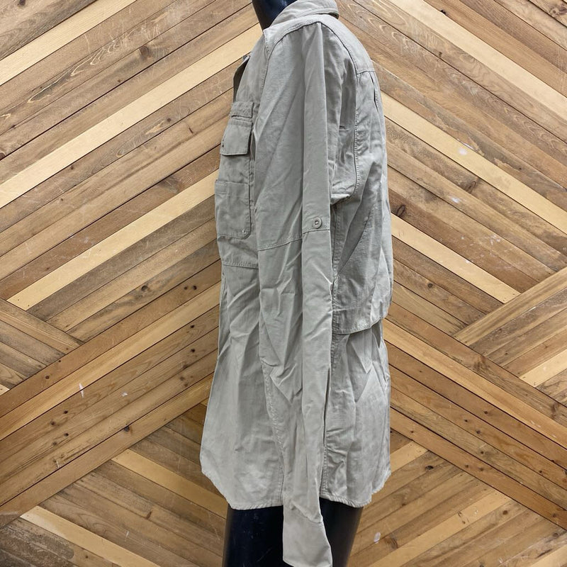 Button Down Hiking Shirt - MSRP $110: beige-men-MD