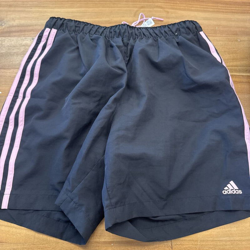 Adidas Black Shorts with Pink Stripes: black-men-MD