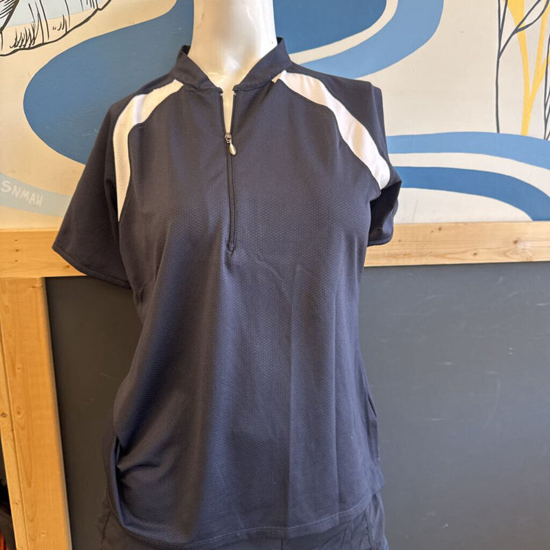 Lopez - Desert Dry Zip-Up Golf Shirt - MSRP $84: black-women-MD