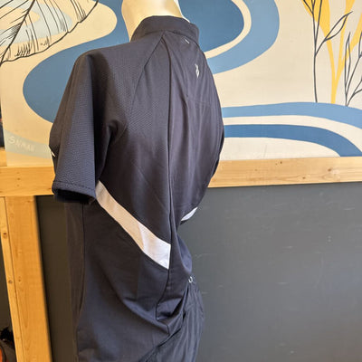 Lopez - Desert Dry Zip-Up Golf Shirt - MSRP $84: black-women-MD