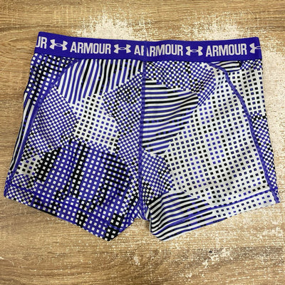 Under Armour Men's HeatGear Compression Shorts: purple, black, white-men-large