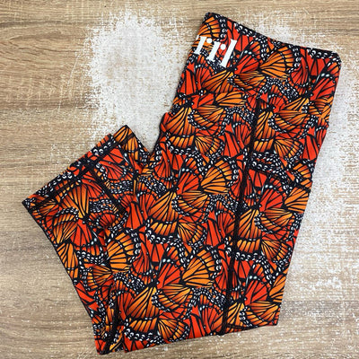 Ali - Cropped Leggings: red, black, orange-women-MD