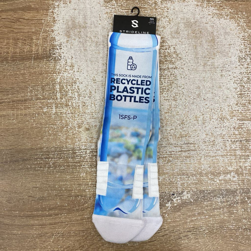 Strideline - Athletic Socks: White/Blue-unisex-MD/LG