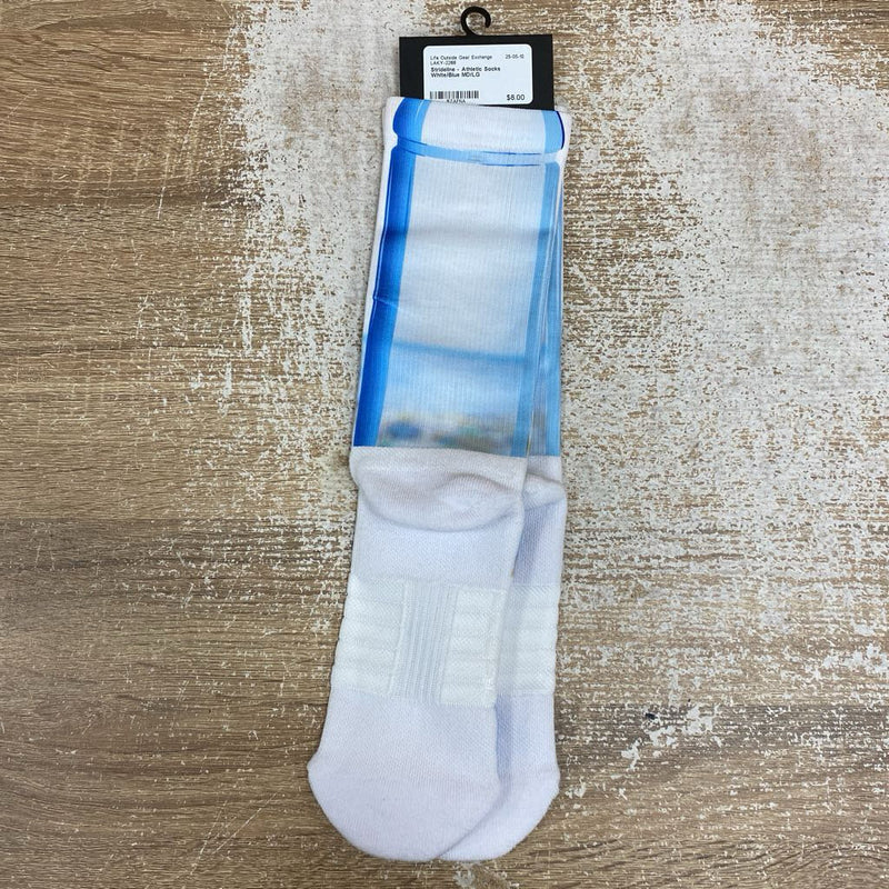 Strideline - Athletic Socks: White/Blue-unisex-MD/LG