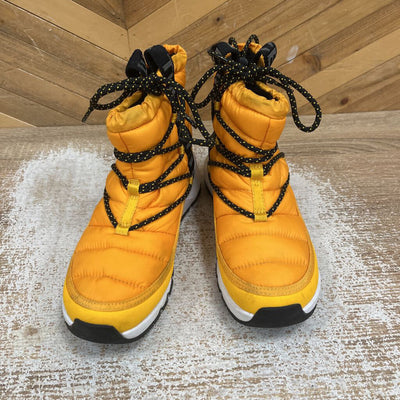 The North Face - Women's ThermoBall Lace Up Waterproof Winter Boots- MSRP $180: Orange/Black/White-women-7
