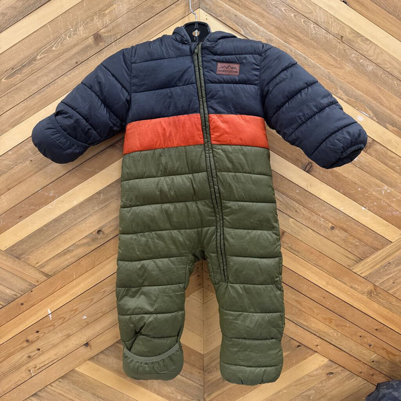 Snowstorm - Insulated Toddler Bunting Suit : Black/Green/Orange-children-18-24M
