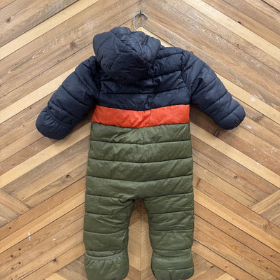 Snowstorm - Insulated Toddler Bunting Suit : Black/Green/Orange-children-18-24M