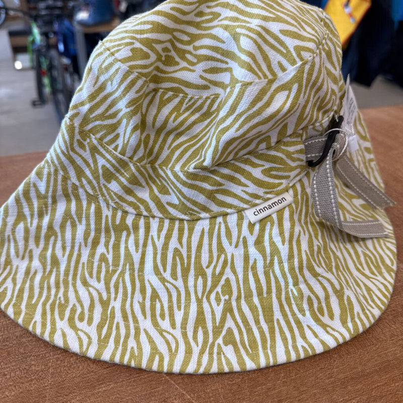 Cinnamon - Women Zebra Print Sun Hat: yellow, white-unisex-