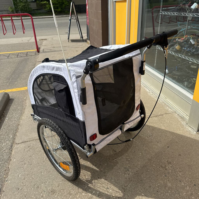Aosom- Elite II Dog Bike Trailer 2-In-1 Pet Stroller Cart Bicycle - MSRP $349: White -unisex-