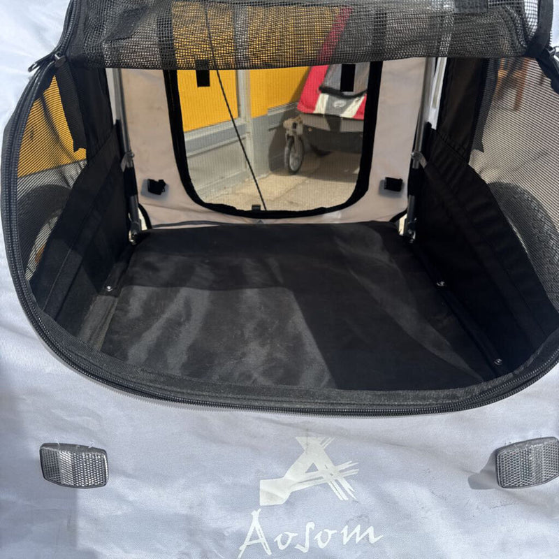 Aosom- Elite II Dog Bike Trailer 2-In-1 Pet Stroller Cart Bicycle - MSRP $349: White -unisex-