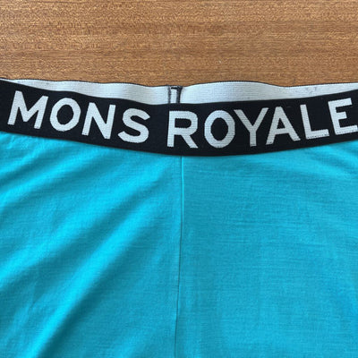Mons Royale - Women's Striped Baselayer Bottoms - MSRP compared $160: Black / White / Blue-women-LG
