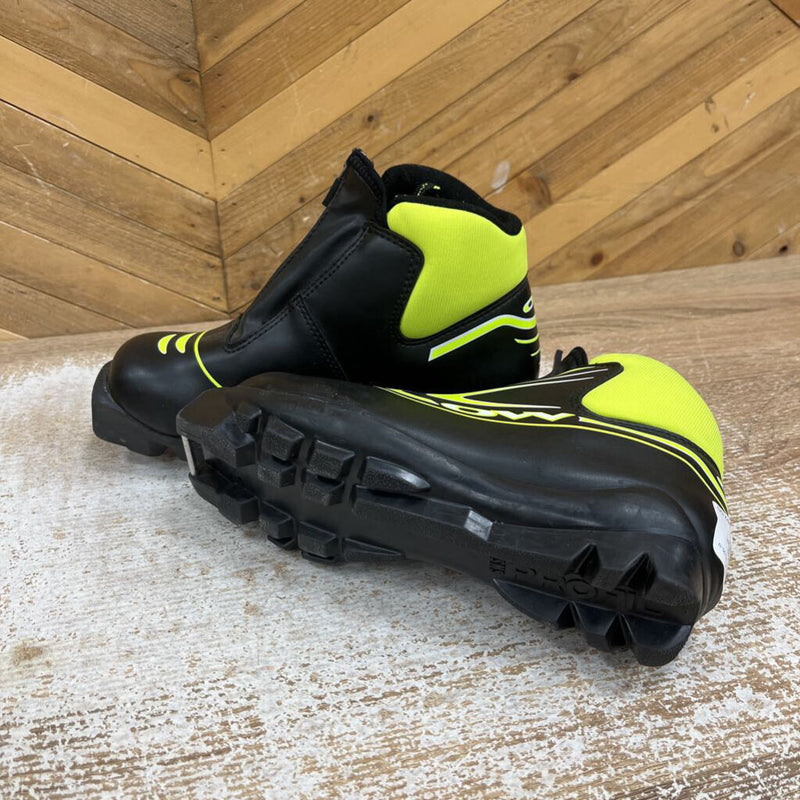 OW- Xalta Junior sns profil Black Cross Country Ski Boot - MSRP $160: Black / Yellow-children-3.5Y