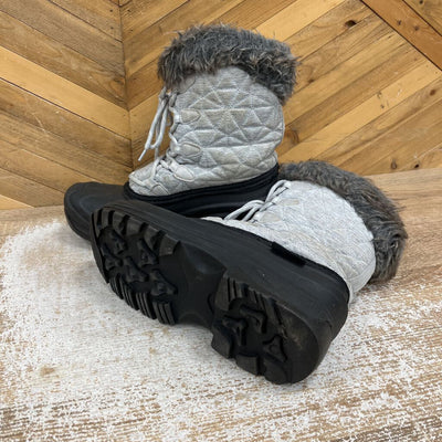 Ice Fields - Women's Polygonal Stitch Winter Boots : Grey / Black-women-W9