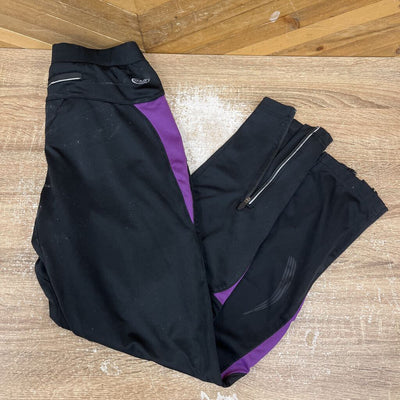 Diadora - Women's Hybrid Softshell Running Pants - MSRP $110: Black/Purple-women-SM