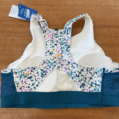 Brooks- Women's 3 Pocket Speedwork Bra - MSRP $65: Teal/White/Orange -women-38 c/d