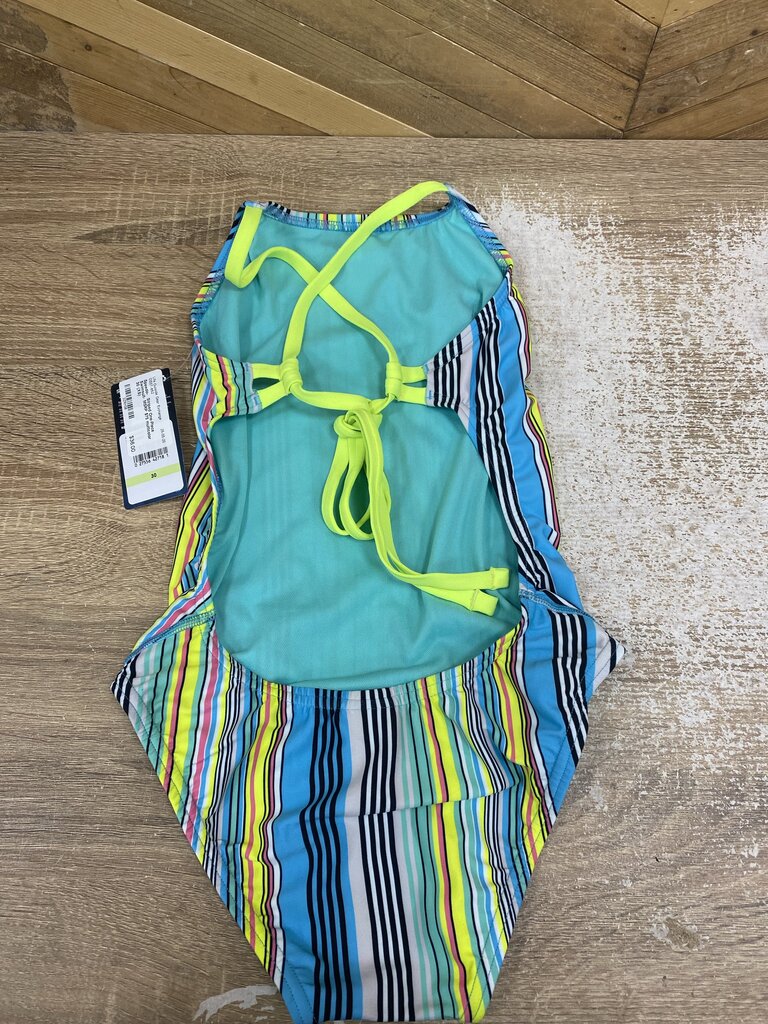 Speedo- Striped One-Piece Swimsuit- MSRP $75: multicolor-women-30 (XS)