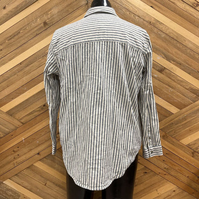 Brixton-Men's Button Down Long sleeve Shirt- MSRP$80: White/Blue-men-M