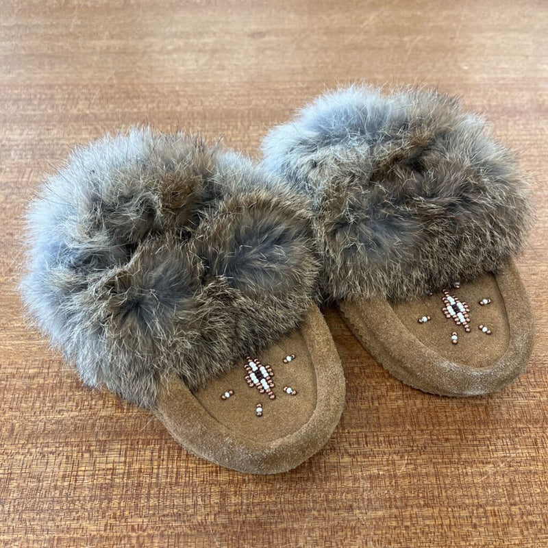 Manitoba Mukluks -Mini Moccasin - MSRP $60: Brown-children-12-18M