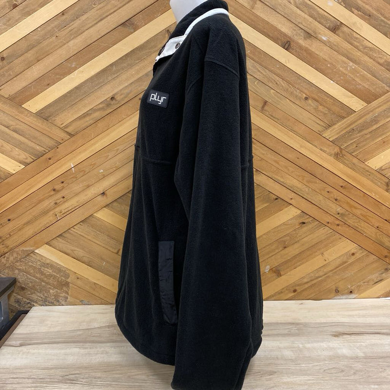 Plyr - 1/4 Snap Fleece - MSRP $105: Black/White-unisex-XXL