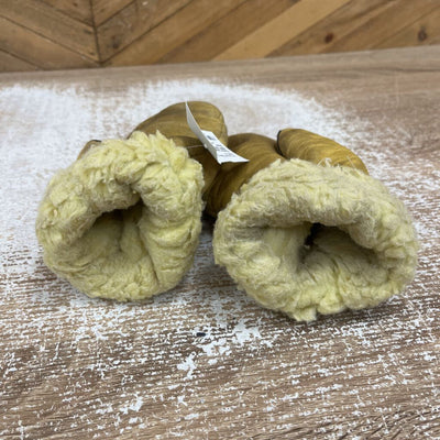 Fleece-Lined Leather Mitts - MSRP $64: Yellow / Brown / Green-unisex-