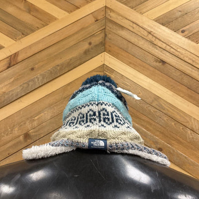 The North Face - Infant Knit Toque w/ Pompom - MSRP $35: Blue / Navy / White-infant-6-12 months