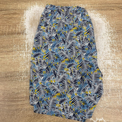 MEC - Men's Tropical-Patterned Gorp Shorts - MSRP $60: Blue/Navy/Gold-men-MD