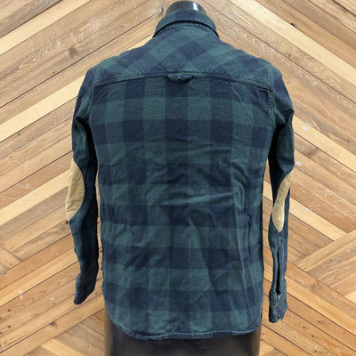Roots - Men's Plaid Flannel L/S Button Down - MSRP $88: Green / Black-men-SM