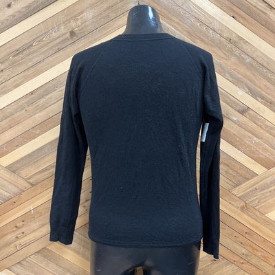 Men's Merino Wool L/S Baselayer Top: Black-men-MD