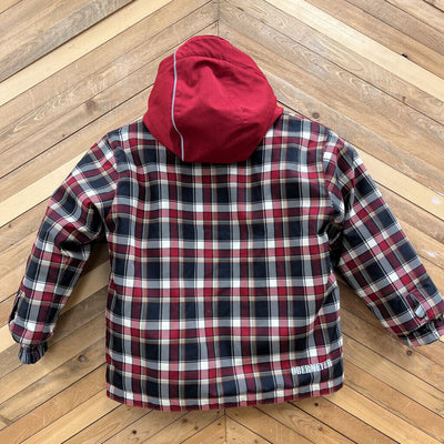 Obermeyer - Kids' Plaid Hooded Puffer Jacket - MSRP comp $190: Red/Black/Beige-children-5