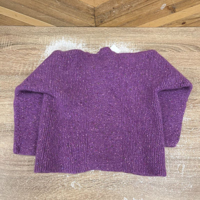 Kid's Knit Sweater Button Cardigan: Purple-children-5/6