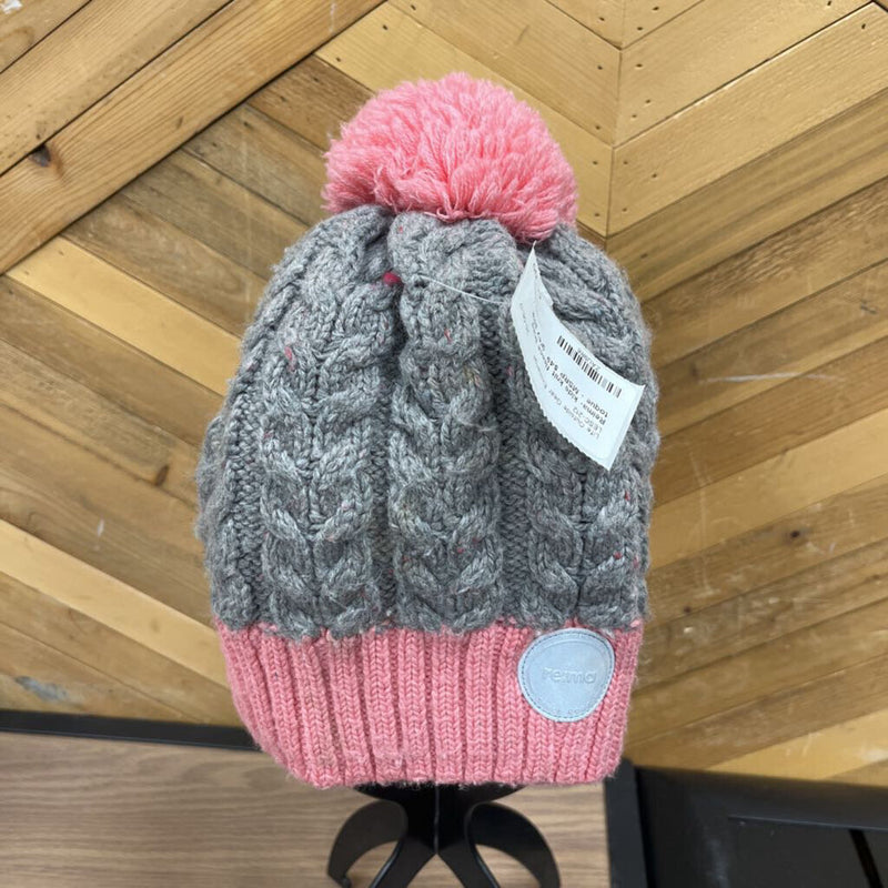 Reima- kids knit fleece lined toque - MSRP $49 : grey pink -children-