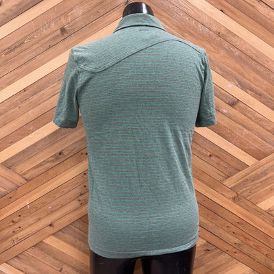 MEC- Men's Polo Shirt Green Striped: green-men-SM