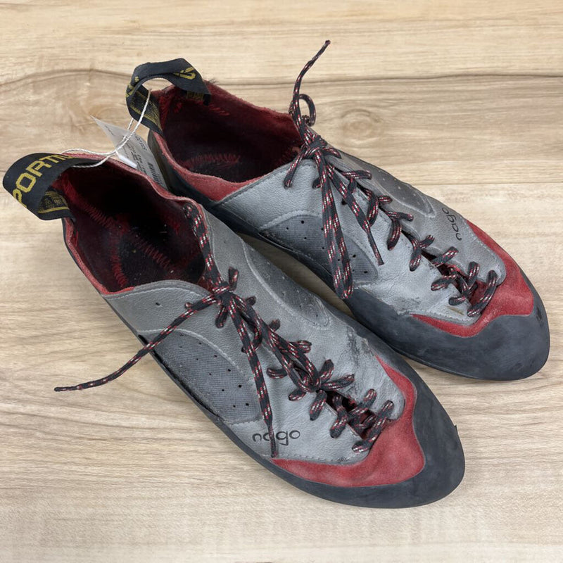 La Sportiva - Nago Climbing Shoes - MSRP $99: Grey / Red / Black-unisex-M8.5 / W9.5