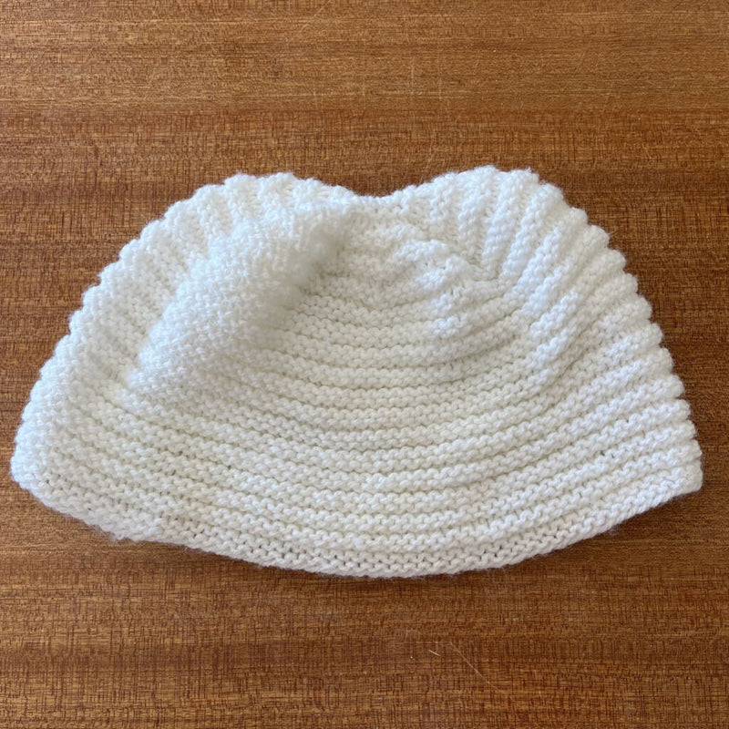 Knit Toque: White-unisex-